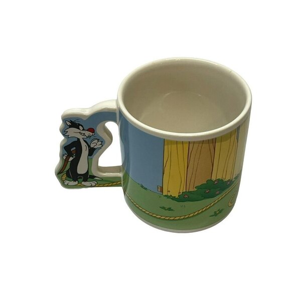 Tweety Bird & Sylvester Handle Coffee Mug Cup Looney Tunes Applause 1988  VTG - Picture 2 of 8